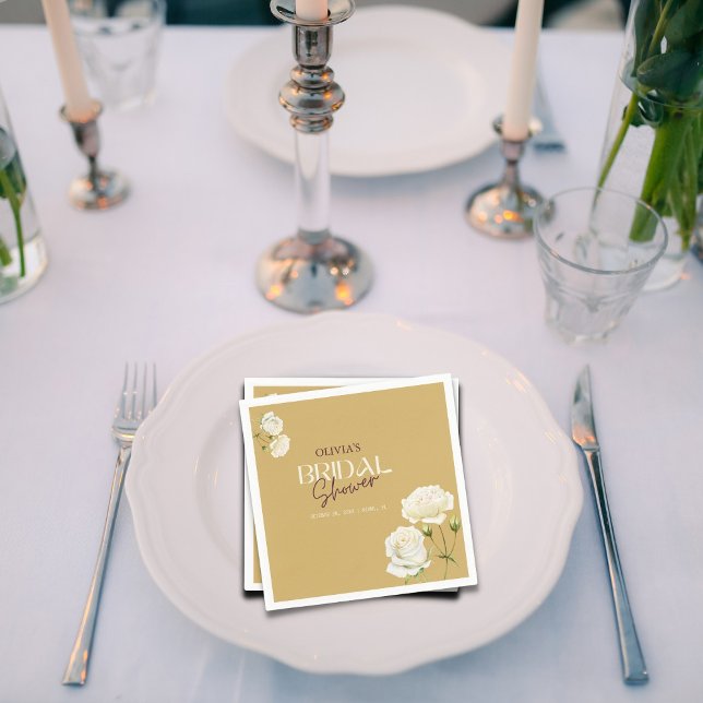 Blosserande Kärlek med Vit ros Möhippa Pappersservett (Skapare uppladdad)