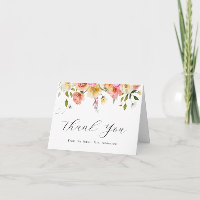 Blossom and Honey Thank You  Note Card Tack Kort (Framsida)