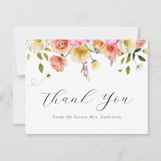 Blossom and Honey Thank You  Note Card Tack Kort (Framsida)