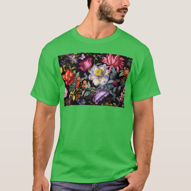Blossom Ballet En Livlig Blommig Tryckt Design rol T Shirt (Framsida)