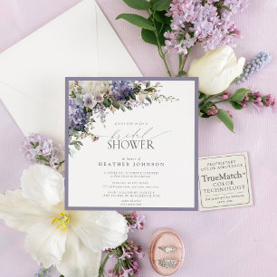 Blossom & Bliss Lavendel Bröllopsdusch för Brud Inbjudningar