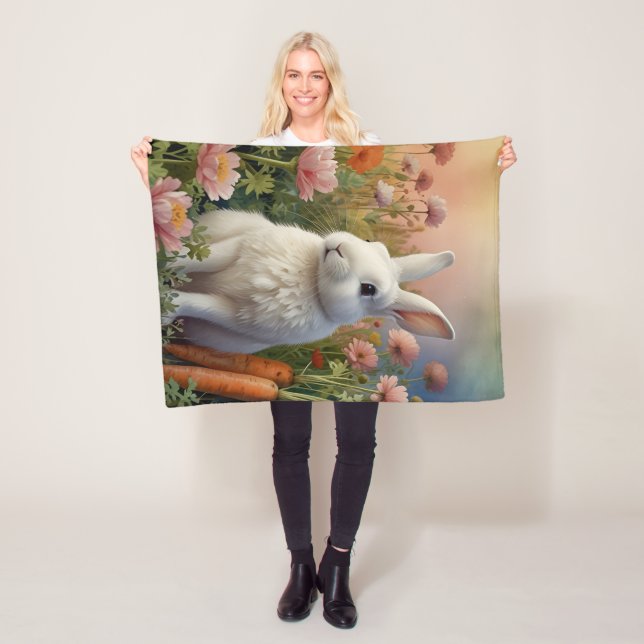Blossom Bunny & Morotslapp  Fleecefilt (På plats)