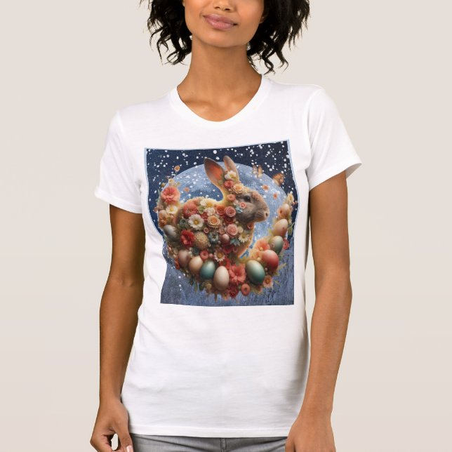 Blossom Bunny Påsk  T Shirt (Framsida)