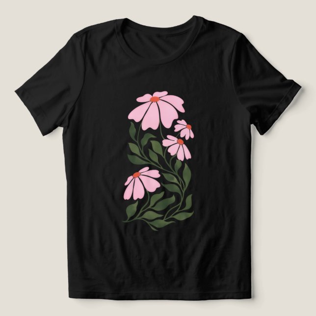Blossom Grace Dam Abstrakta Blommotiv T‑Shirt T Shirt (Design Framsida)
