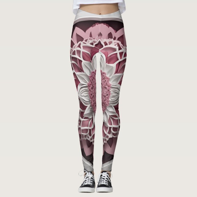 Blossom Harmony Maroon och Pink Floral Legging (Framsida)