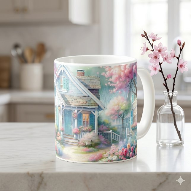 Blossom Lane Blå Stugga Trädgård Kaffemugg (Blossom Lane Blue Cottage Garden Coffee Mug)