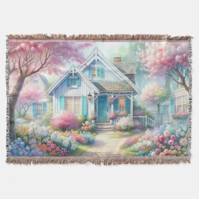 Blossom Lane Blue Cottage Garden Filt (Framsidan)