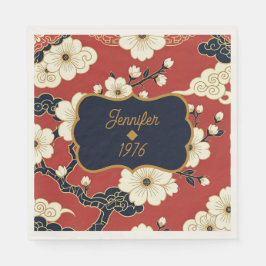Blossom Nouveau | Elegant Floral Anpassad Pappersservett