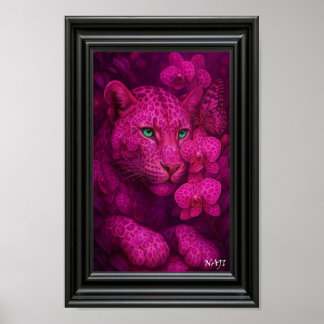 Blossom Panther – Förtrollad Rosa Wildlife Art Poster