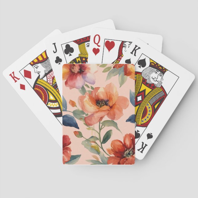 Blossom Symphony: Flerfärgad Blommig Design" Casinokort (Baksidan)