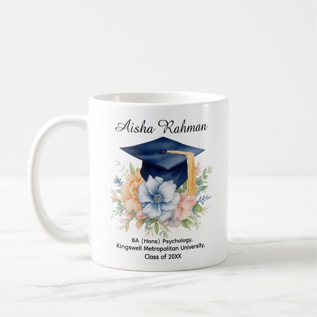 🎓Blossom & Tassel Examenmugg Kaffemugg (Vänster)