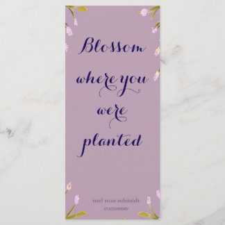 Blossom where you´re planted Bookmark Lesezeichen Meny