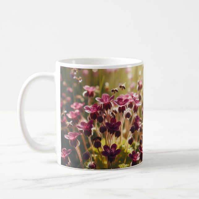 Blossomafluga, Blommigt Design Coffee Mugg" Kaffemugg (Vänster)