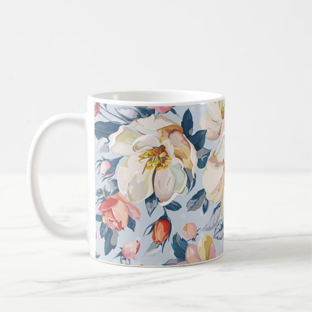 Blossomande äpple träd, elegans mönster. kaffemugg (Vänster)