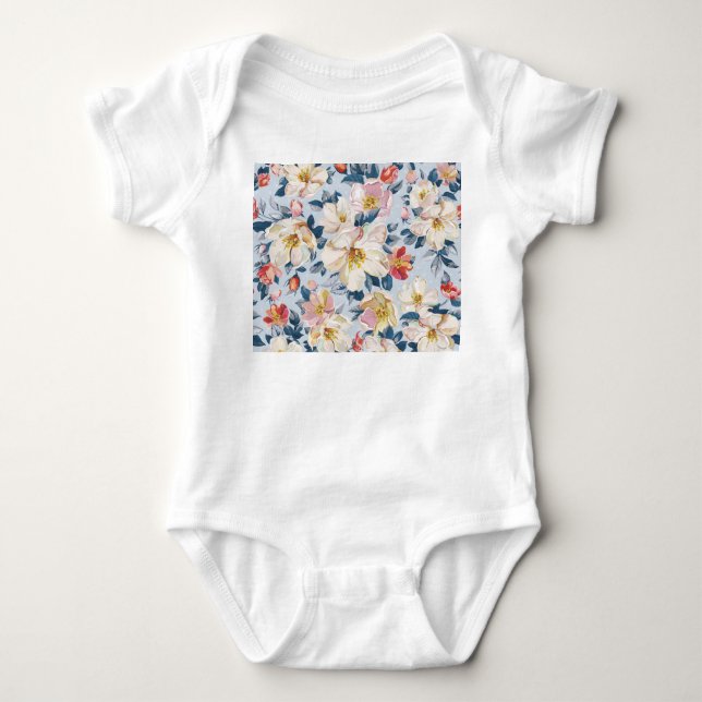 Blossomande äpple träd, elegans mönster. t shirt (Framsida)