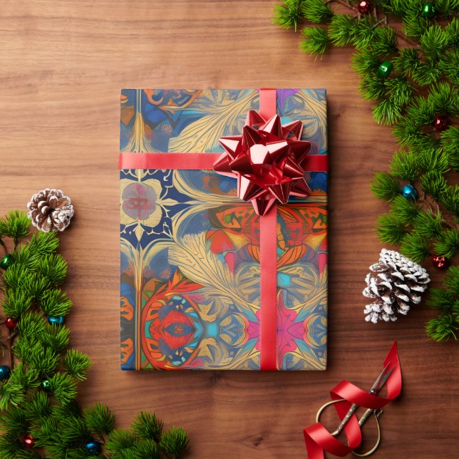 Blossomerenity: Etheral Rosa Fantasy Art Presentpapper (Julgåva)