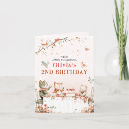 Blossomfest med vikbar kattinbjudan inbjudan