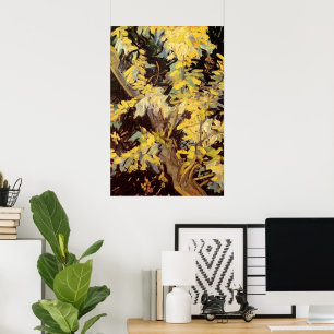 Blossoming Acacia Grenar av Vincent van Gogh Poster