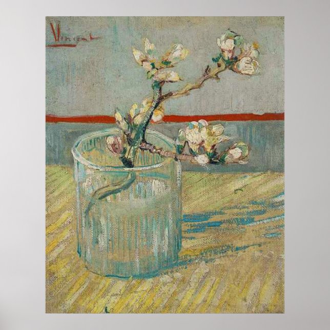 Blossoming Almond Gren av Vincent van Gogh Poster (Framsidan)