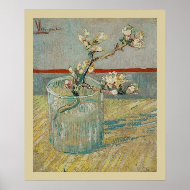 Blossoming Almond Gren av Vincent van Gogh Poster (Framsidan)