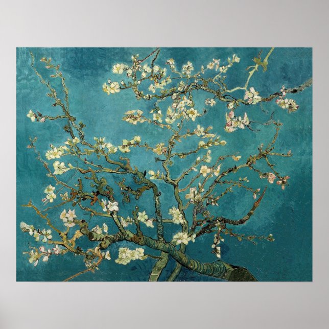 Blossoming Almond Träd av Van Gogh Poster (Framsidan)