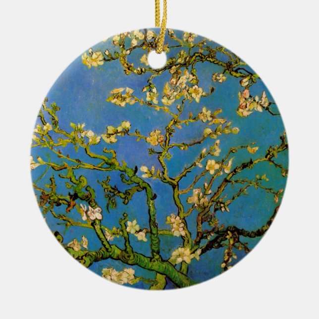 Blossoming Almond Träd av Vincent van Gogh Julgransprydnad Keramik (Framsidan)