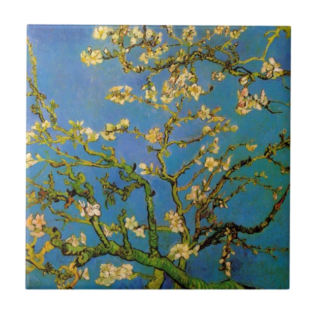 Blossoming Almond Träd av Vincent van Gogh Kakelplatta (Framsidan)