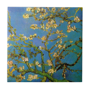 Blossoming Almond Träd av Vincent van Gogh Kakelplatta