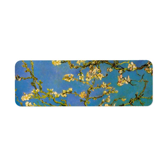 Blossoming Almond Träd av Vincent van Gogh Returadress Etikett (Framsidan)