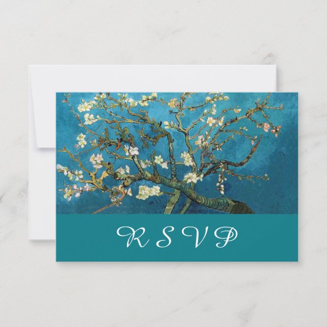 Blossoming Almond Träd bröllop OSA card Kort (Framsida)
