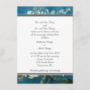 Blossoming Almond Träd bröllopsinbjudan. Inbjudningar