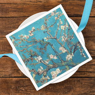Blossoming Almond Träd Grenar Bröllop Pappersservett