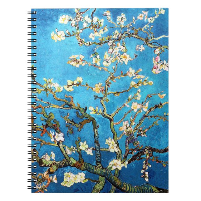 Blossoming Almond Träd Van Gogh Fine Art Anteckningsbok (Framsidan)