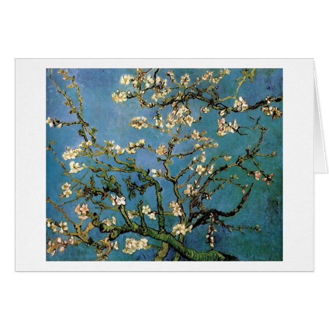 Blossoming Almond Träd Van Gogh Fine Art Hälsningskort (Framsidan Horizontal)