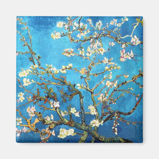 Blossoming Almond Träd Van Gogh Fine Art Magnet (Framsidan)