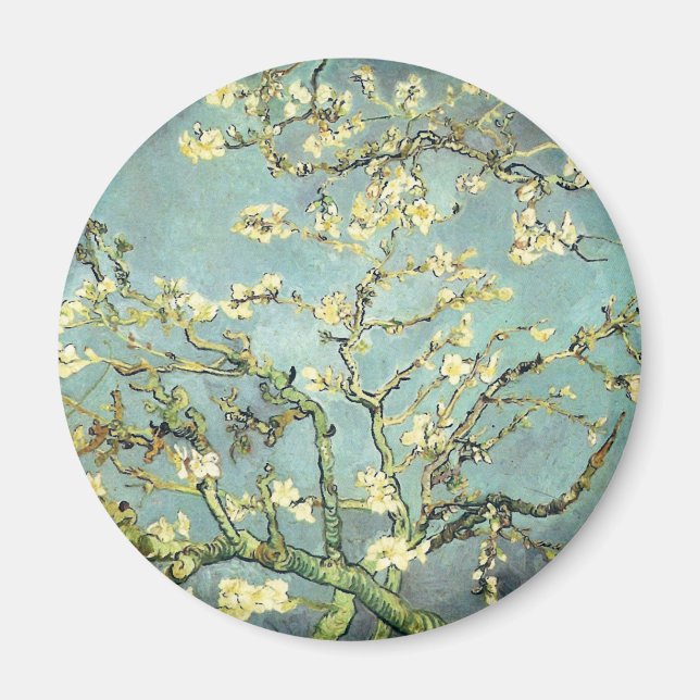Blossoming Almond Träd Van Gogh Fine Art Magnet (Framsidan)