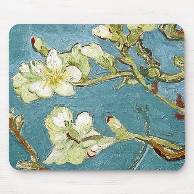 Blossoming Almond Träd Van Gogh Fine Art Musmatta (Framsidan)