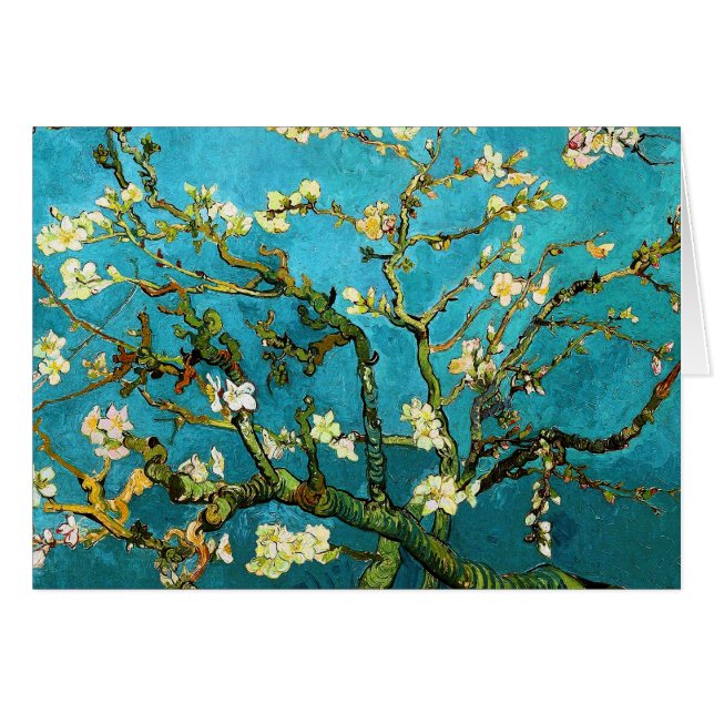 Blossoming Almond Träd Van Gogh Fine Art OBS Kort (Framsidan Horizontal)
