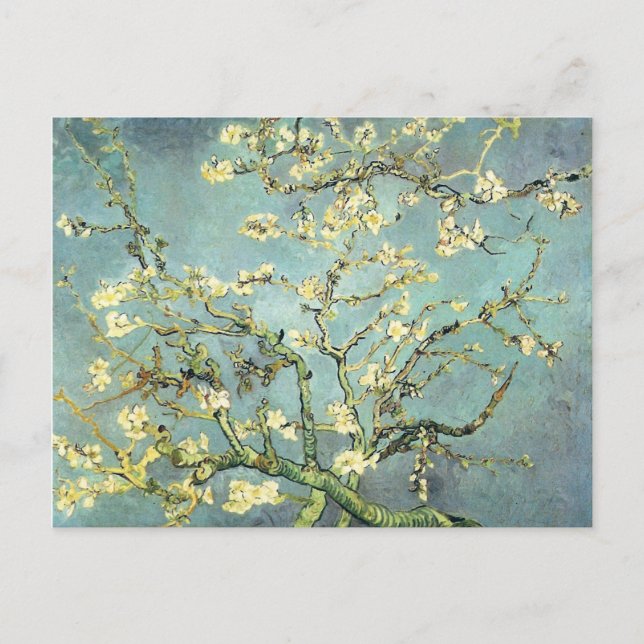 Blossoming Almond Träd Van Gogh Fine Art Vykort (Framsida)