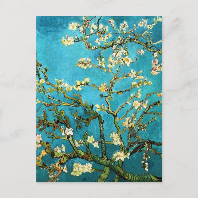 Blossoming Almond Träd Van Gogh Fine Art Vykort (Framsida)