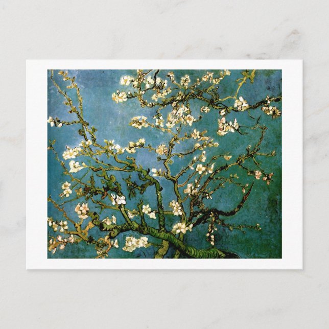 Blossoming Almond Träd Van Gogh Fine Art Vykort (Framsida)