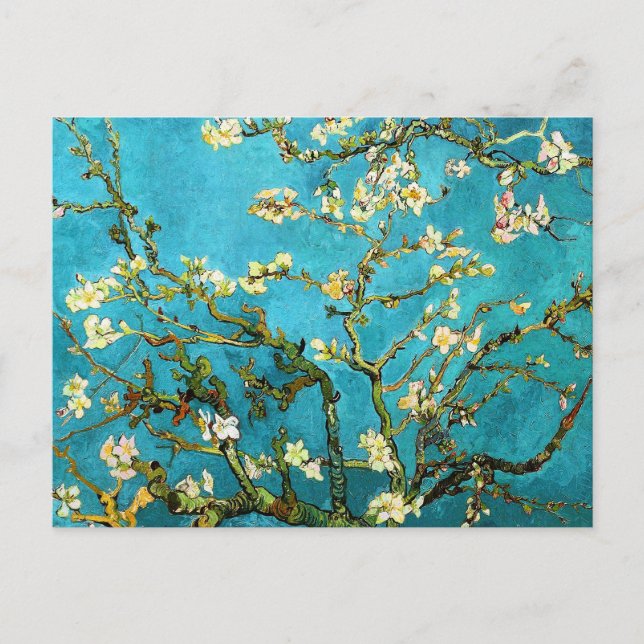 Blossoming Almond Träd Van Gogh Fine Art Vykort (Framsida)