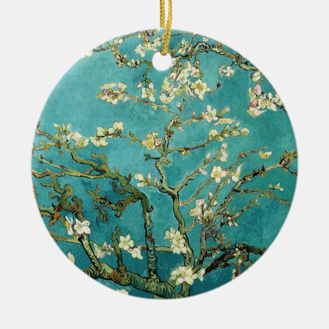 Blossoming Almond Träd Van Gogh Julgransprydnad Keramik (Framsidan)