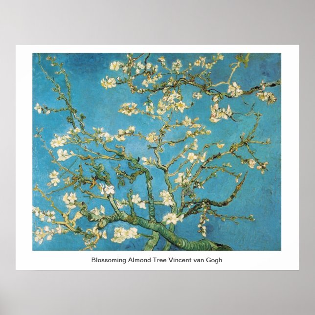 Blossoming Almond Träd Vincent van Gogh Poster (Framsidan)