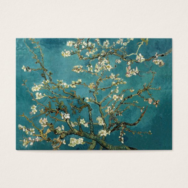 Blossoming Almond Träd, Vincent van Gogh. Visitkort (Framsidan)
