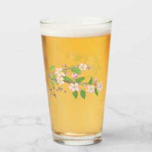 Blossoming Apple Träd Gren Illustration Glaskopp