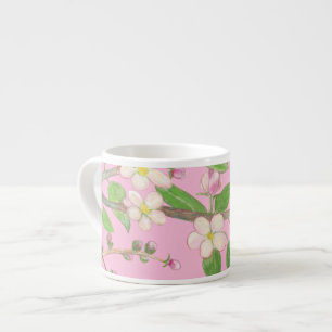 Blossoming Apple Träd Gren Pastel Rosa Espressomugg