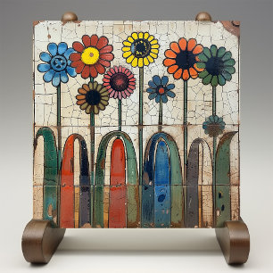 Blossoming Array Crackle Glaze Ceramic Tile Kakelplatta