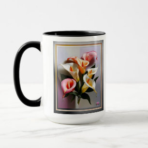 Blossoming av Calla Lilies i Pastel Färg Mugg