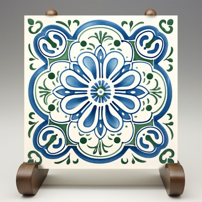 Blossoming Azure Ceramic Print Tile Kakelplatta (Skapare uppladdad)